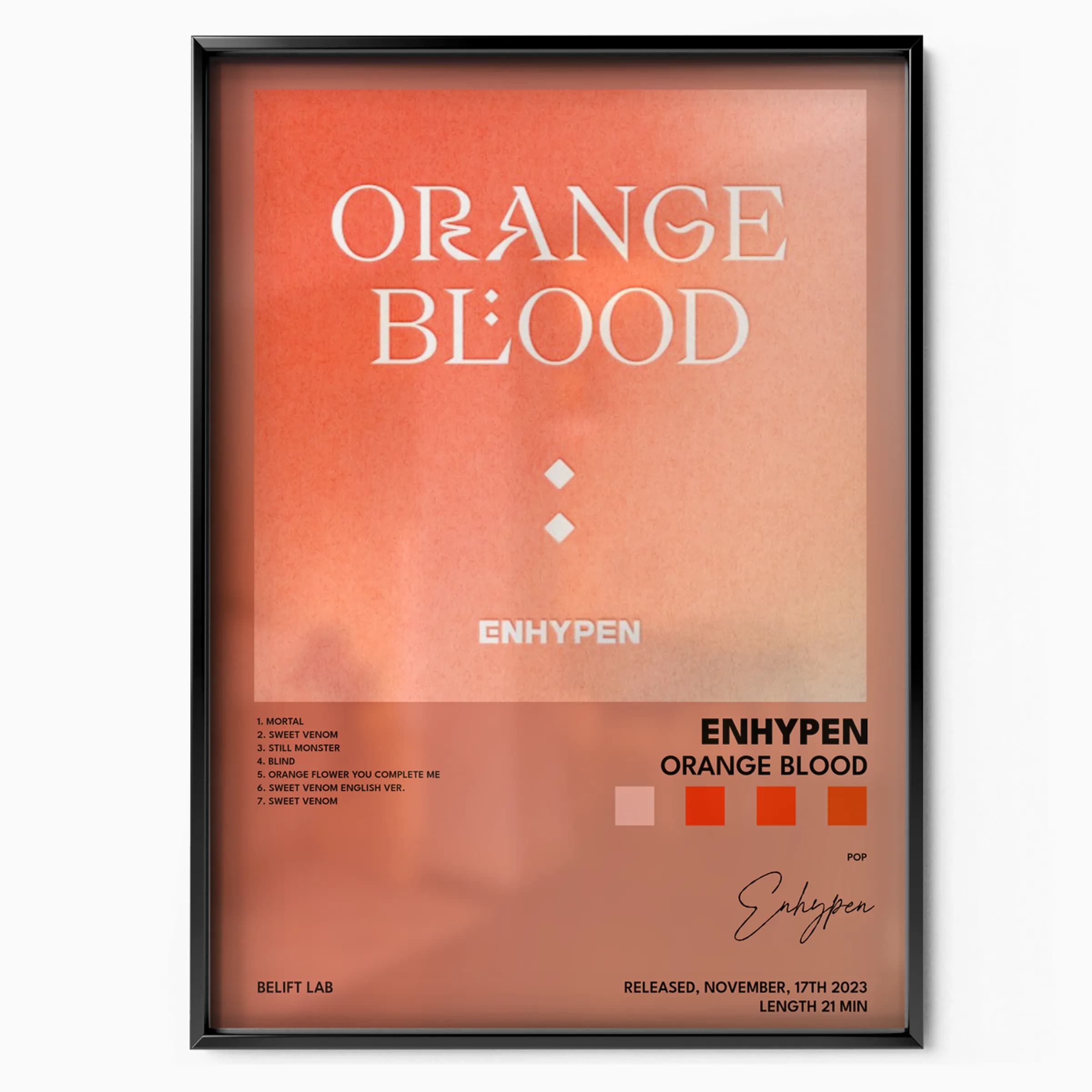 enhypen ORANGE BLOOD poster, Posters Base